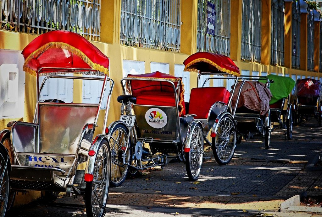 Le rickshaw dans les bazars d'Old Delhi